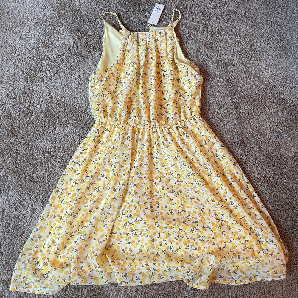 NWT Francescas yellow floral tank top dress